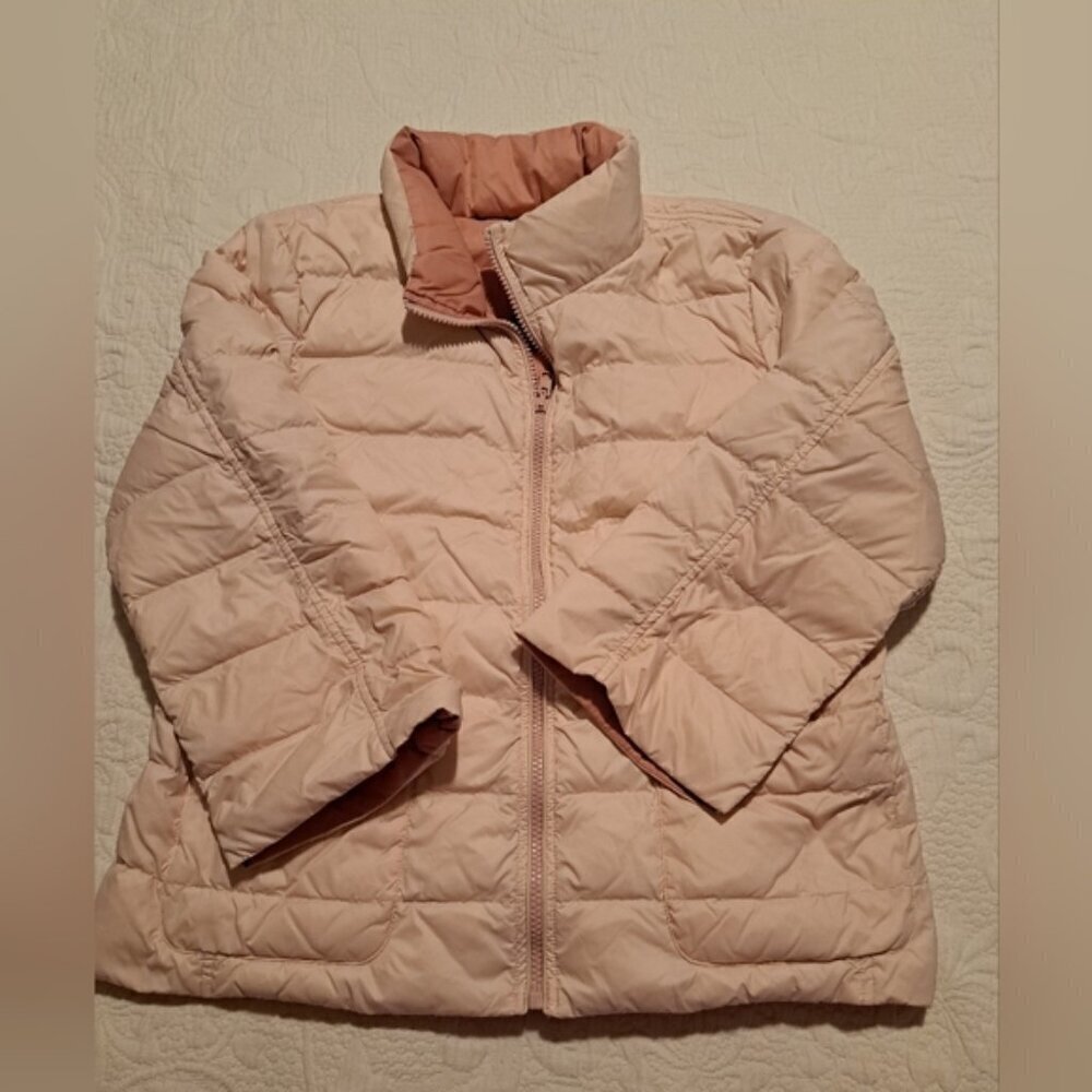 Symphony + Note girls size Medium pink reversible 90% down jacket EUC